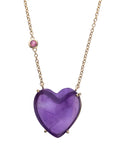 LOVE Carved Heart Necklace with Gold Setting SALE