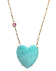 LOVE Carved Heart Necklace with Gold Setting SALE