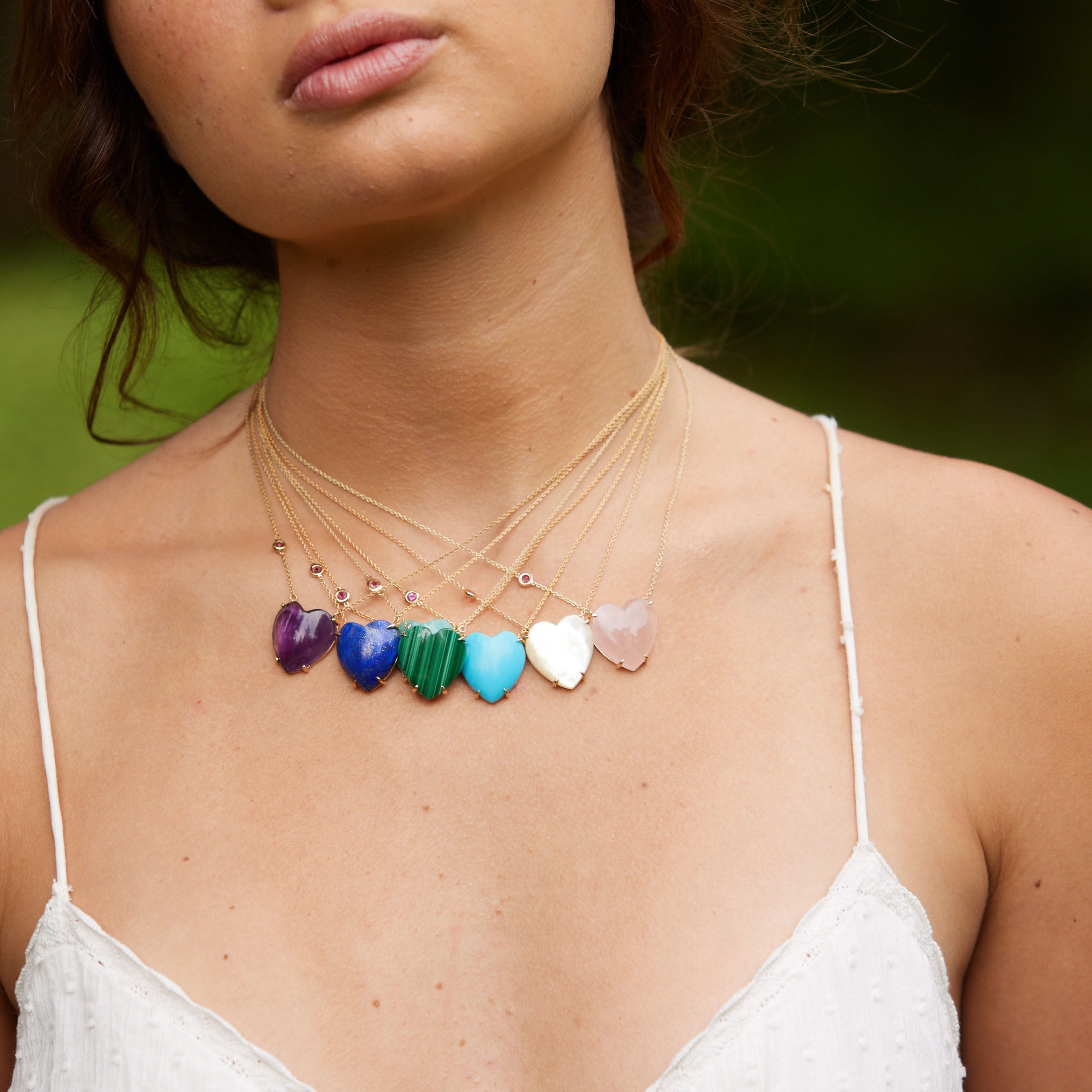 LOVE Carved Heart Necklace with Gold Setting SALE