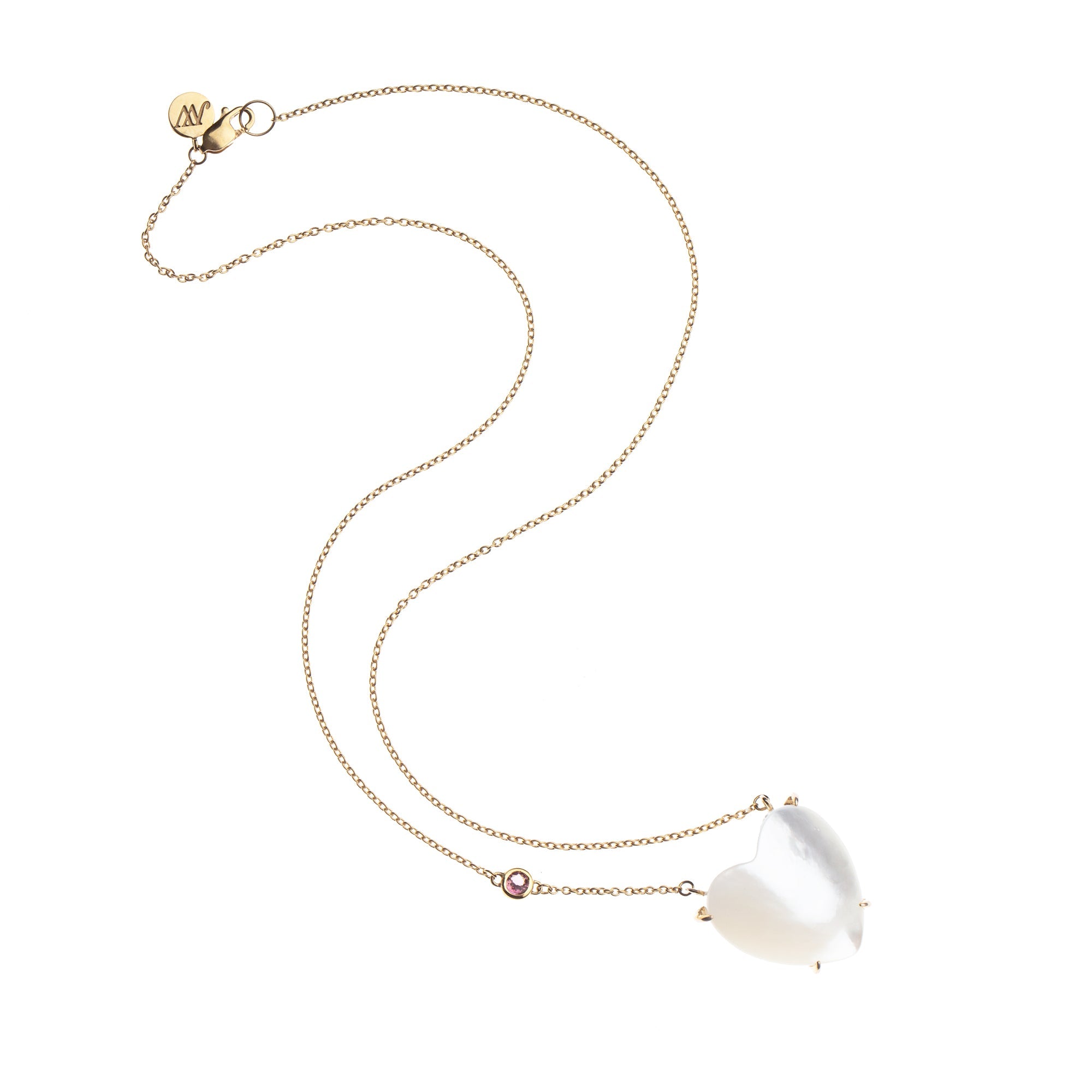 LOVE Shell Carved Heart Pendant with Gold Setting SALE