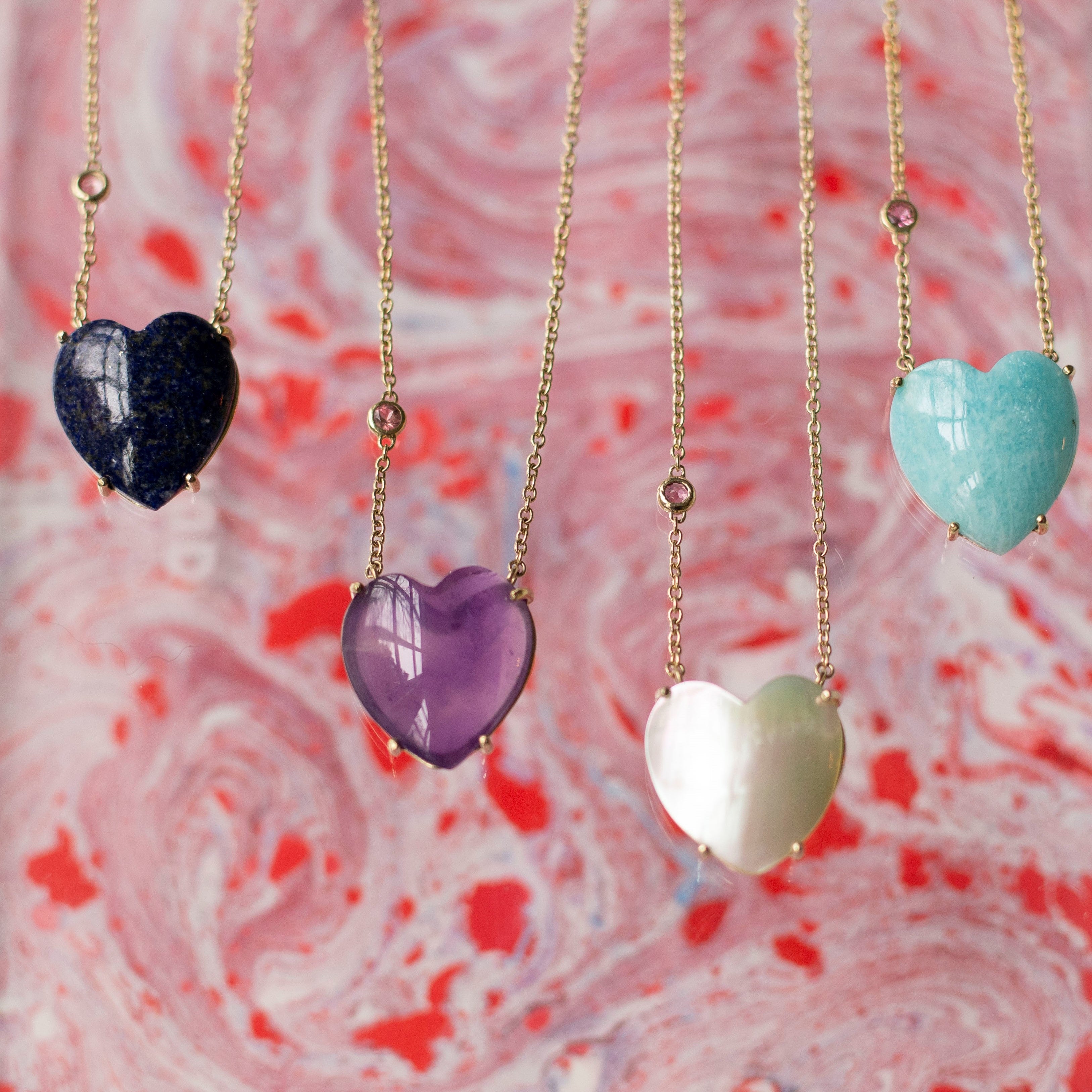 LOVE Shell Carved Heart Pendant with Gold Setting SALE