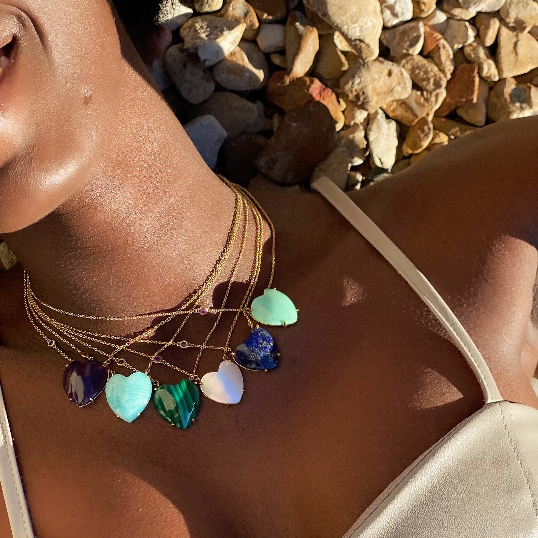 LOVE Carved Heart Necklace with Gold Setting SALE