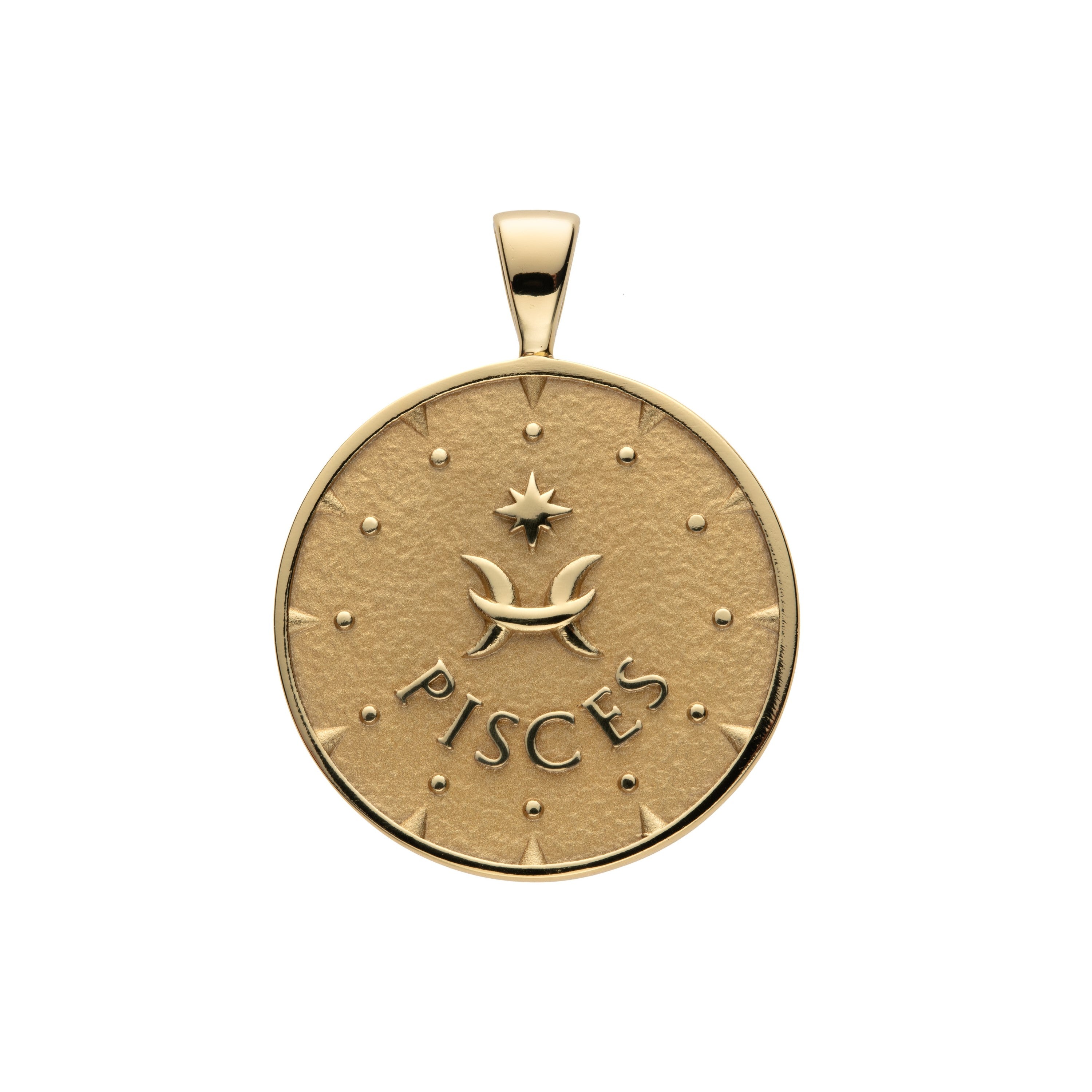 PISCES JW Zodiac Pendant Coin - Feb 19 - Mar 20