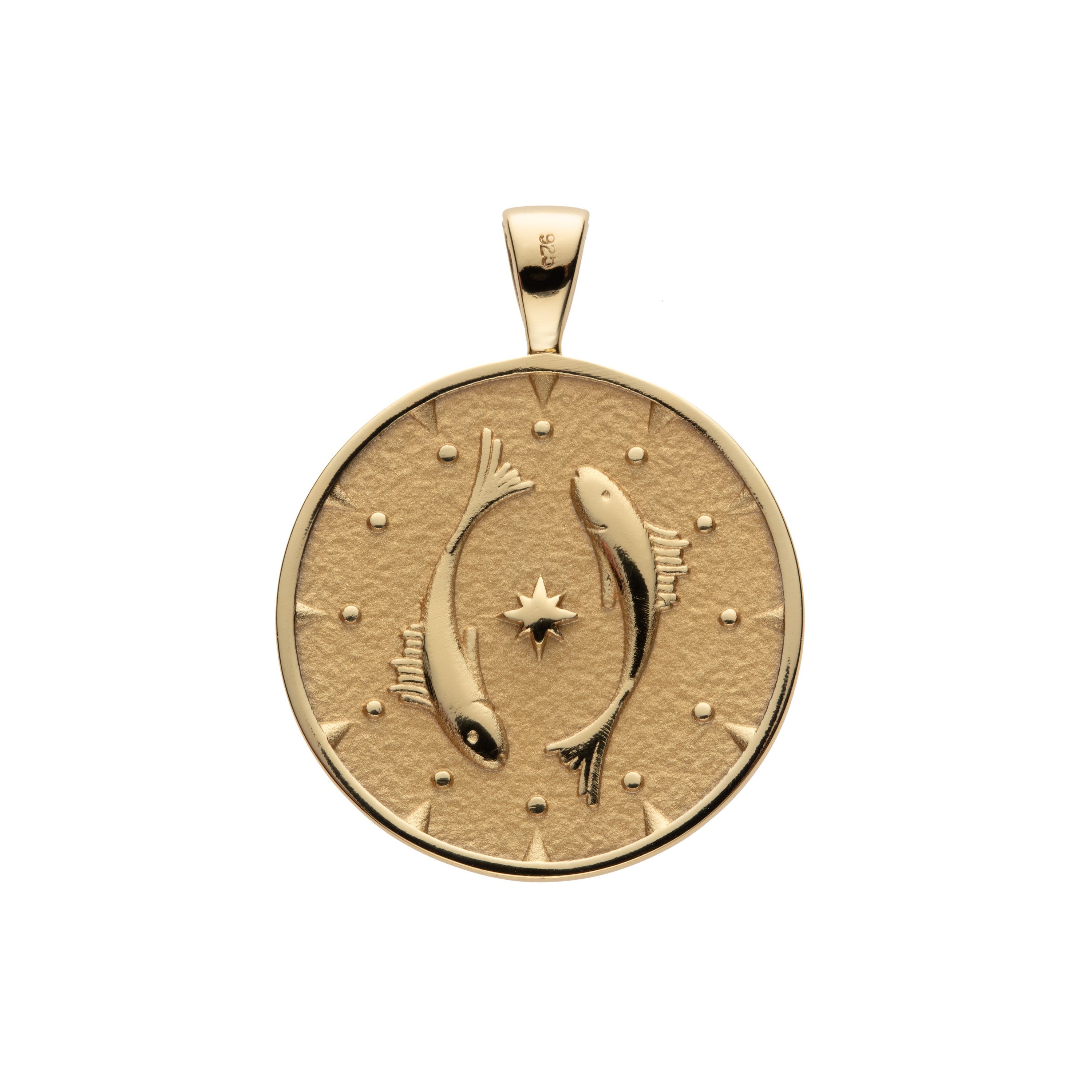 PISCES JW Zodiac Pendant Coin - Feb 19 - Mar 20